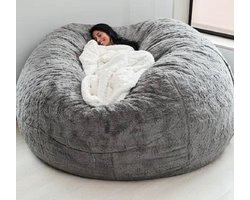 Zitzakhoes XXL - 150 x 75 cm - Bean Bag - Zonder vulling - Lichtgrijs - Wasbaar - Zacht en behaaglijk — cadeau in Cadeau-ideeën