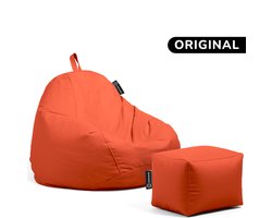 Casacomfy Pear Original - Zitzak met Voetenbankje - Kind & Volwassenen - Binnen & Buiten - Oranje — cadeau in Wonen & Interieur