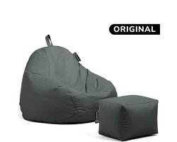 Casacomfy Pear Original - Zitzak met Voetenbankje - Kind & Volwassenen - Binnen & Buiten - Antraciet — cadeau in Wonen & Interieur
