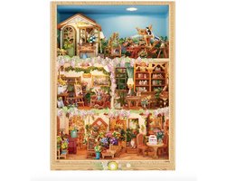 Tonecheer TQ455 Blossom Time Bouwpakket | Miniatuur huisjes pakket modelbouw voor volwassenen | Houten 3D Puzzel | Woonkamer decoratie schilderij | Bewegingssensor led lights verlichting | DIY katten poppenhuis display collectie — cadeau in Hobby