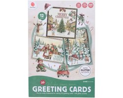 DécoTime Wenskaarten - Maak je eigen wenskaarten - 12 Kaarten A6 - Kerst — cadeau in Hobby