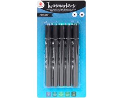 DécoTime alcoholmarkers 5 stuks - Fantasy - Twinmarker — cadeau in Hobby