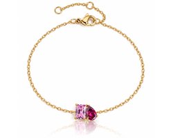 Geboortesteen Armband - Maand: Oktober - Kleur: Goud - Hoge Kwaliteit - Birthstone Bracelet - Cadeau / Kraamcadeau - Moeder / Mama Kado - Incl. Luxe Verpakking - RVS / Roestvrijstaal / Stainless Steel - Verkleurt Niet - Geboorte & Verjaardag — cadeau in Sieraden
