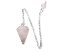 Rozenkwarts Pendel Facet - Pendels Spiritueel - Pendelen - Pendel Edelsteen - Edelsteen — cadeau in Sieraden
