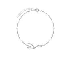 Joy|S - Zilveren sterrenbeeld armband Taurus Stier met zirkonia — cadeau in Sieraden