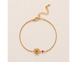 Maevi® Armband - Geboortebloem & Geboortesteen - Maand: Januari - Kleur: Goud - Hoge Kwaliteit - Luxe Armband - Kraamcadeau / Geboorte Cadeau / Verjaardag Cadeau - RVS / Roestvrijstaal - Verkleurt Niet - Armband / Bracelet - Inclusief Kado Verpakking — cadeau in Sieraden