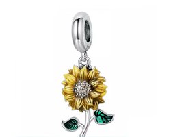 Romytones - Zonnebloem Bedel - 925 Sterling Zilver - Voor je bedelarmband - Sieraden - cadeau — cadeau in Sieraden