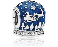 Zilveren Bedel Nachtelijke Sterren en Sneeuwvlokken voor Pandora Armband — cadeau in Sieraden