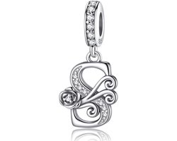 Zilveren letter bedelhangers Roze Sterrenbeeld Serie Compatibel met Pandora Armbanden — cadeau in Sieraden