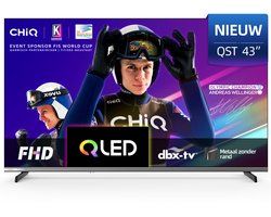 CHiQ L43QST - Smart TV 43 Inch - Full HD - QLED Pro - Google TV - Randloos Metal Design - Dolby Audio - Nieuw — cadeau in Elektronica