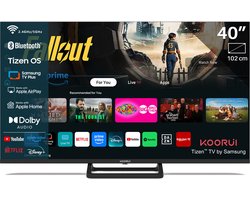Koorui Smart TV - Tizen OS - LED Full HD - 40 inch/102 cm - Streaming apps - AirPlay - Controle Mode - HDMI x3, USB x2, CI+ - Tripple Tuner DVB-T/T2/S/S2/C - Frameless Design - Enkelvoudige standaard - Geassembleerd in Nederland - K40Q1F-T8M — cadeau in Elektronica