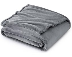 Travelhawk Fleece Deken - 150x200 cm - Voor Bank, Slaapkamer & Woonkamer - Fluffy Fleece Deken & Fleece Plaid - Grijs — cadeau in Wonen & Interieur