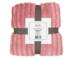 Ceruzo Fleece Deken 200x240 cm - Oud Roze - Extra Grote Plaid - Zacht -XXL - Woondeken- Sprei 2pers — cadeau in Wonen & Interieur
