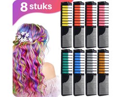 JT Products Haarkrijt Incl Kam 8 Kleuren – Voor Kinderen - Kinderfeestje - Haar Krijt Cadeau - Haarspray Kleur - Hair Chalk – Haarverf – Haarmascara - Haarstift - Haarkleuring Cadeautje - Feestje Kind Accessoires - Kinderen Kado - Cadeautjes Dames — cadeau in Spellen & Speelgoed