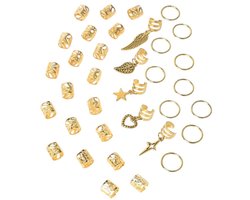 Set Haarbedels - Goudkleurig | 35 stuks | Bijoux/Messing | Fashion Favorite — cadeau in Sieraden