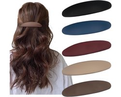 Haarspeld - 5 Stuks - Dames Haarclips - Haar Accessoire - Kappers Haarklemmen - Haarclip - Gebogen Platte Clips - Dun, Groot & Klassiek Snap Haarclips - Platte Klauwclip voor Vrouwen - Franse Haarclips - Fijn & Medium Dik Haarclips — cadeau in Mode & Accessoires