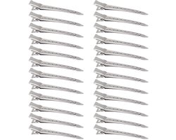 24 stuks haarspeldjes met eendenbek voor styling en secties - Haarwortel pluizige clip - Haarclip - Haarstijlclip - metalen haarspeldjes voor lang haar voor vrouwen - metalen krulspeldjes voor haarrollers (zilver) — cadeau in Cadeau-ideeën