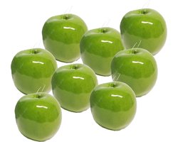 Bellatio Design Kunstfruit decofruit - appel/appels - 8x stuks - ongeveer 9 cm - glimmend groen — cadeau in Wonen & Interieur