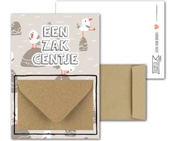 Geldkaart met mini Envelopje -> Zakcentje - No:04-2 (Meeuw op steen-Zakcentje) - LeuksteKaartjes.nl by xMar — cadeau in Cadeau-ideeën