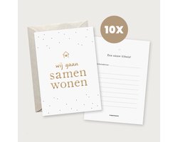 PINKPEACH - Verhuiskaarten met goudfolie en enveloppen - 10 stuks - Adreswijziging - Samenwonen — cadeau in Eigen foto/tekst