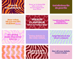 Gen Z Wenskaarten Set - 12 kaarten - Unieke Wenskaarten - 12 Kaarten voor Verjaardag, Bedankjes & Meer - Humor - Ansichtkaarten — cadeau in Cadeau-ideeën