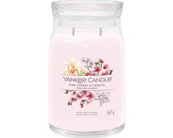 Yankee Candle - Pink Cherry & Vanilla Large Jar Geurkaars - 90 branduren - twee lonten — cadeau in Cadeau-ideeën