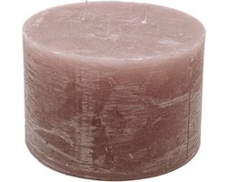 Kaarsen - Stompkaars - 15cm x10cm - 90 branduren - Roze - 3 Lonten - Rustieke uitstraling — cadeau in Wonen & Interieur
