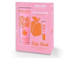 WELEDA Pink Peach Cadeauset – Limited Edition Douchegel & Lippenbalsem – Cadeauverpakking - Perzik, Sinaasappel & Jasmijn - 100% Natuurlijke Ingrediënten — cadeau in Verzorging