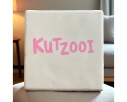 Hip Tegeltje met tekst-Kutzooi-Wit-Spreuk-Cadeau-Geschenk-gift-Kado-Grappig-Zomaar-Verjaardag — cadeau in Cadeau-ideeën