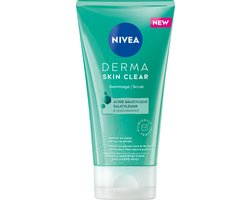NIVEA DERMA Skin Clear Face Scrub Gezicht - Gezichtsscrub - Gezichtsreiniger - Voor de onzuivere huid - Met Salicylzuur (AHA) en Niacinamide - Puistjes en Mee-eters - 150 ml — cadeau in Verzorging