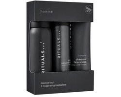 Rituals Homme Trail Set - Shower Gel 50 ml - Anti-Perspirant Spray 50 ml - Gezichts Scrub 70 ml — cadeau in Verzorging