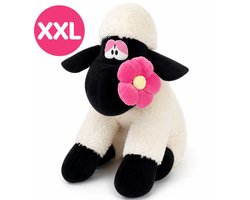 Topknuffels® Schaap met Bloem Zittend Pluche Knuffel XXL 100 cm - Grote Speelgoed Knuffels voor Kinderen Jongens Meisjes - Sheep XL Plush Toy - Boerderij Groot Shaun Dierenknuffel Cadeau — cadeau in Spellen & Speelgoed