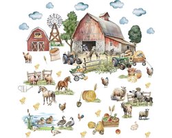 Grote Boerderijdieren Muurstickers - Schattige Schapen, Koe, Paard & Kip voor Kinderkamer Decor — cadeau in Wonen & Interieur