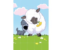 IXXI Woezel & het Schaap, Woezel & Pip & Van Hoorne Studios - 100 x 140 cm - Grote wanddecoratie en posters - Illustraties, Kleurrijk, Speels — cadeau in Wonen & Interieur