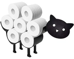Toiletrolhouder Zwart Schaap - Opbergrek Badkamer - Badkamer Decoratie - Dierontwerp - Grote Capaciteit - Zwart — cadeau in Wonen & Interieur