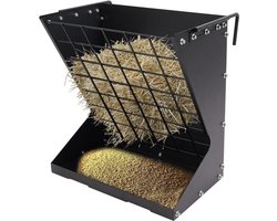 Hooiruf Metaal - Voerstation Dieren - Voeren Paarden Schapen - Grote Capaciteit - 56 x 33 x 59 cm - Zwart — cadeau in Cadeau-ideeën