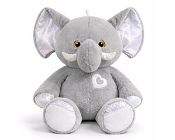 Eurocatch XXL Knuffel Olifant 72 cm Hoog - Grote Grijze Pluche Olifant met Grote Flaporen, Slagtanden en Hartje - Zachte Knuffel als Cadeau voor Kinderen en Volwassenen — cadeau in Spellen & Speelgoed