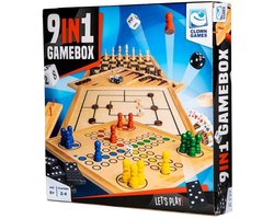 Clown Games 9-In-1 Spellendoos Hout — cadeau in Spellen & Speelgoed