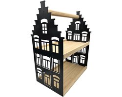 UNUS® Etagère decoratieve met 2 lagen en handvat zwart theehuis — cadeau in Wonen & Interieur