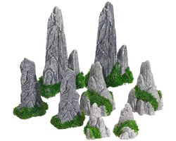 Miniatuur Landschap Ornamenten Set - 8-delig - Gesimuleerde Rotsen voor Bonsai, Microlandschappen, Potplanten, Moslandschappen, Huis, Kantoor & Theehuis — cadeau in Wonen & Interieur