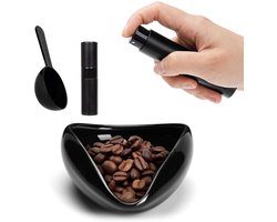 Koffiebonen maatbeker - Koffielepel - 3 stuks - waterspray - Theelepel - Koffie accessoire set - voor theehuis, hotel, eetkamer en geschikt koffieliefhebbers - zwart — cadeau in Cadeau-ideeën