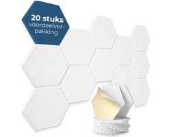 DeciShield 20 akoestische panelen - Zelfklevend -Wandpaneel - Geluidsisolatie - Geluidspanelen - Wit — cadeau in Wonen & Interieur
