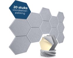 DeciShield 20 akoestische panelen - Zelfklevend -Wandpaneel - Geluidsisolatie - Geluidspanelen - Afrikaans Grijs — cadeau in Wonen & Interieur