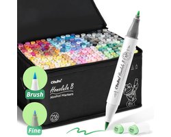 Ohuhu - Honolulu B Brush & Fine - Alcohol Art Markers - 216 kleuren — cadeau in Hobby