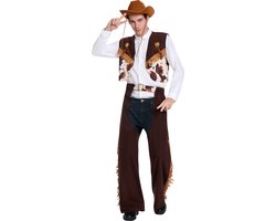 Joya Party® Cowboy Verkleedset Heren | Cowboykostuum | Verkleed Kostuum Mannen | Western Outfit met Koeienprint Vest & Chaps | Carnaval & Themafeest Verkleedpak | Verkleedkleding Man | Maat L/XL — cadeau in Spellen & Speelgoed