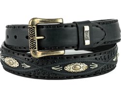 Mayura Riem 338 Zwart Cowboy Western Concho Vlechtwerk 4cm Breed Verwisselbare Gesp — cadeau in Mode & Accessoires