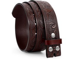 Leren Cowboy Riem voor Mannen en Vrouwen - Stijlvolle Western Riem zonder Gesp — cadeau in Mode & Accessoires