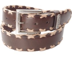 Sendra Riem 7336 Bruin Handgemaakt Met dik garen gevlochten Verwisselbare Gesp Cowboy Western Ibiza Bohemian 4cm brede Dame Heren Jeans Broekriem Echt Leer — cadeau in Mode & Accessoires