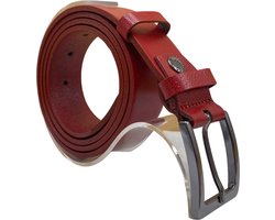 Riem Dames - Broekriem - 3 cm - Rood - Riem - Leer - Totale Riem Lengte 115 cm - Taillemaat tot 95 cm — cadeau in Cadeau-ideeën