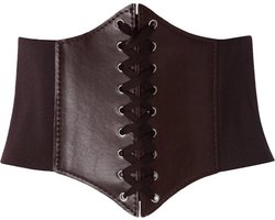 Brede Korset Taille Riem | Bruin | Elastische Dames Riem — cadeau in Mode & Accessoires